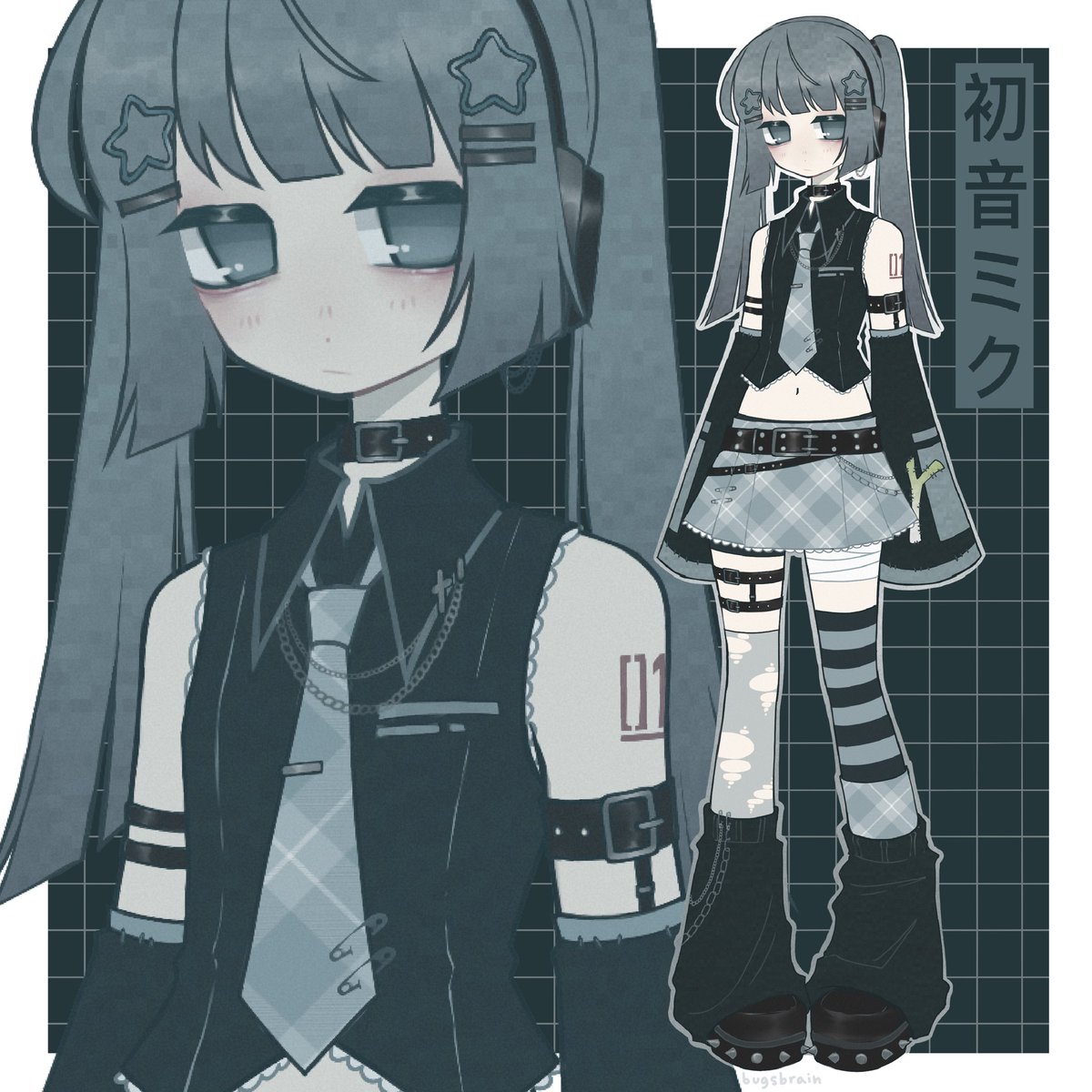 bugsbrain_'s tweet image. emo/alt miku design i did awhile back🩹

#初音ミク #HatsuneMiku #miku #VOCALOID #art #digitalart #animeart