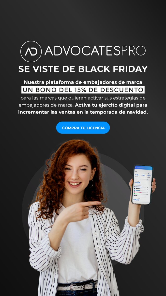 serotoya's tweet photo. 🎉 ¡ADVOCATES PRO se viste de BlackFriday! 🎉
🚀 Activa tu estrategia de embajadores de marca con un 15% de descuento y transforma tu comunidad en un verdadero ejército digital que impulsará tus ventas esta temporada de Navidad. 🎄✨
Compra tu licencia en https://t.co/bhcUwHPIqZ https://t.co/9ttqLoAQgX