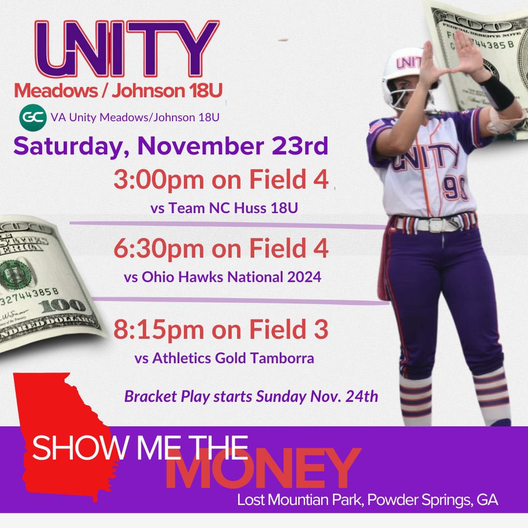 Unity Meadows/Johnson (@unitymeadows) on Twitter photo Headed ⬆️ for <a href="/PGFnetwork/">PGF</a> 💵💵💵‼️
Bring your ☕️ and 🧥 🥶🥶🥶
Game times 👇👇👇👇
And ☝️ more opportUNITY to 👀 our ✌️ uncommitted STUDent athletes <a href="/AlyHenry2025/">Aly Henry #9</a> & <a href="/k_aldridge3/">Kirsten Aldridge</a> Headed ⬆️ for <a href="/PGFnetwork/">PGF</a> 💵💵💵‼️
Bring your ☕️ and 🧥 🥶🥶🥶
Game times 👇👇👇👇
And ☝️ more opportUNITY to 👀 our ✌️ uncommitted STUDent athletes <a href="/AlyHenry2025/">Aly Henry #9</a> & <a href="/k_aldridge3/">Kirsten Aldridge</a>