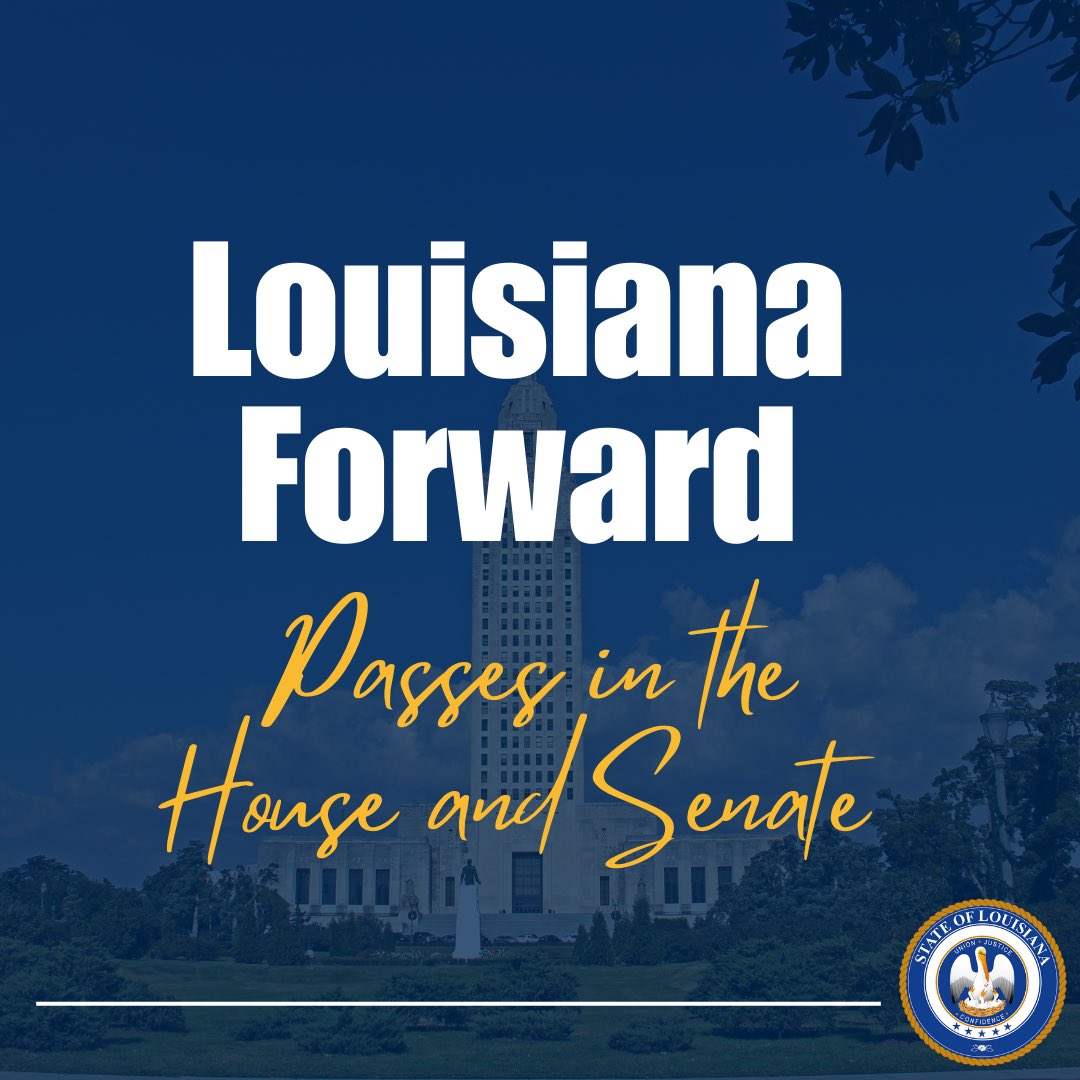 The Louisiana Forward Plan has passed with overwhelming support! Thank you to everyone who helped make this happen. 
#lalege #lagov