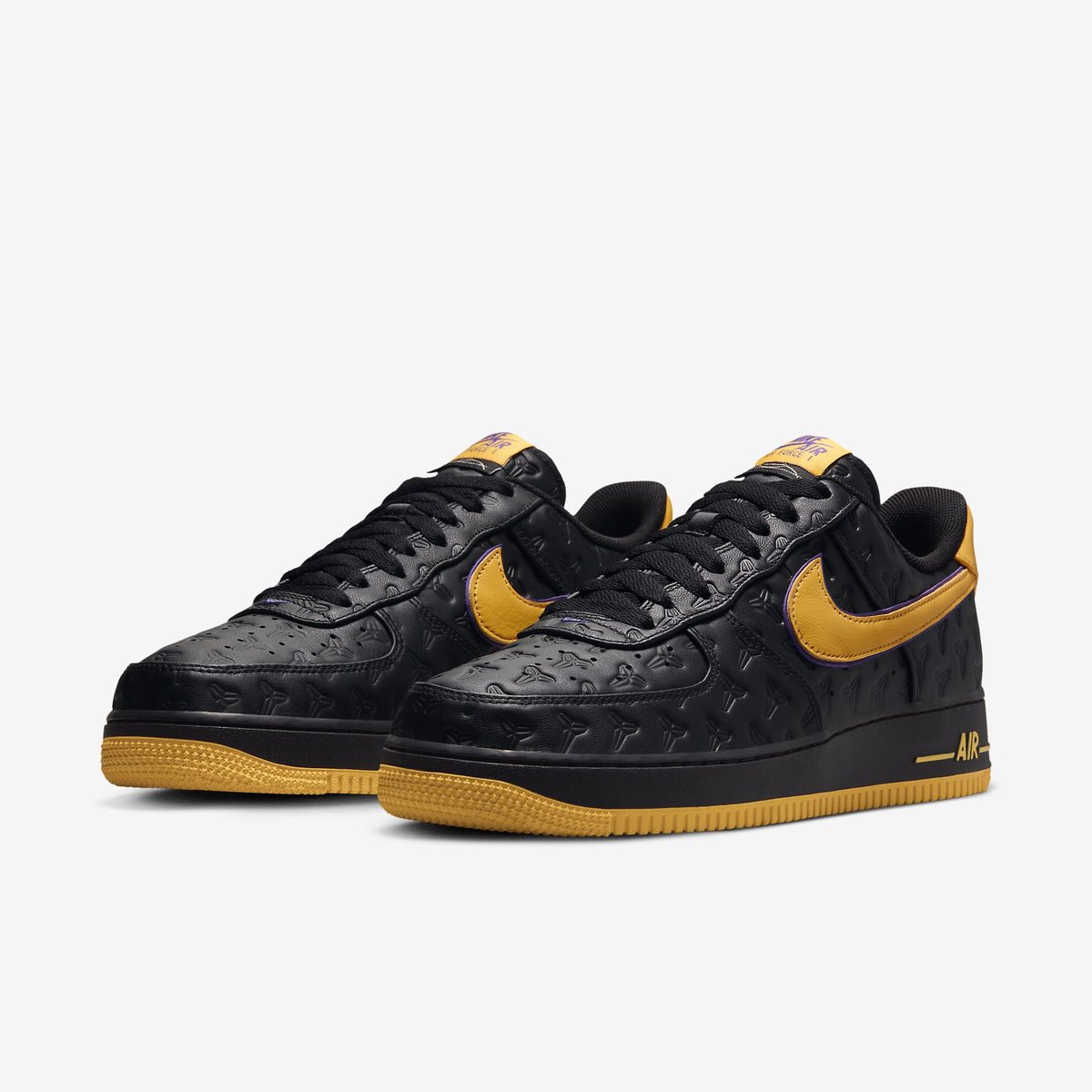 SnkrsStock's tweet photo. OFFICIAL IMAGES: Kobe Bryant x Nike Air Force 1 Low Retro QS "Black/Varsity Maize" numbered to 8k https://t.co/94XM0KQRBq