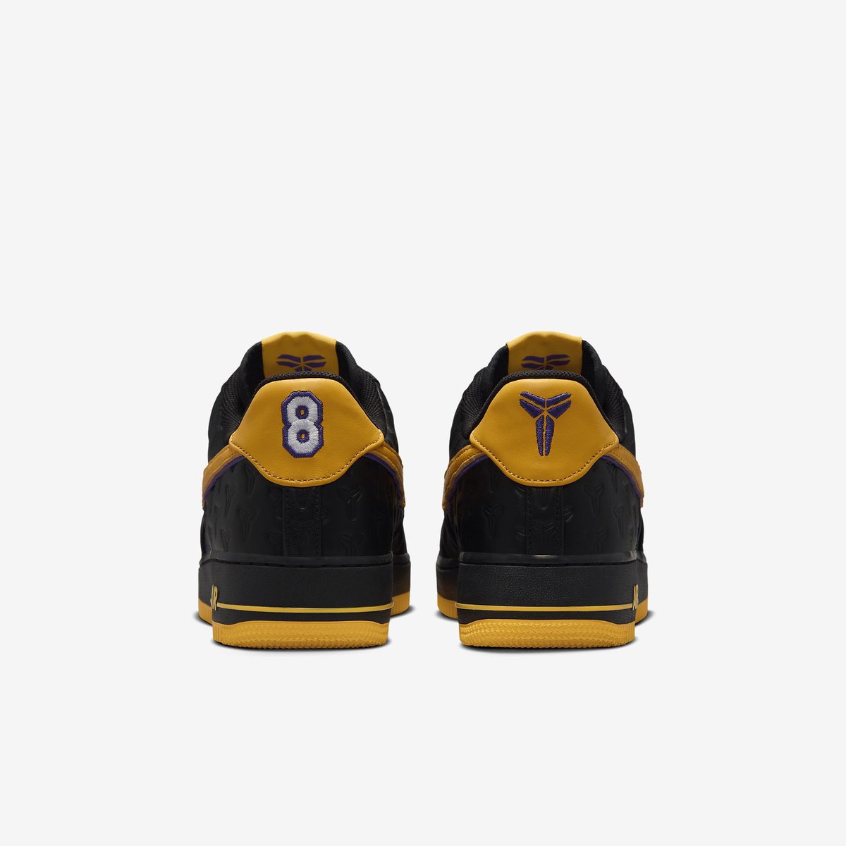 SnkrsStock's tweet photo. OFFICIAL IMAGES: Kobe Bryant x Nike Air Force 1 Low Retro QS "Black/Varsity Maize" numbered to 8k https://t.co/94XM0KQRBq