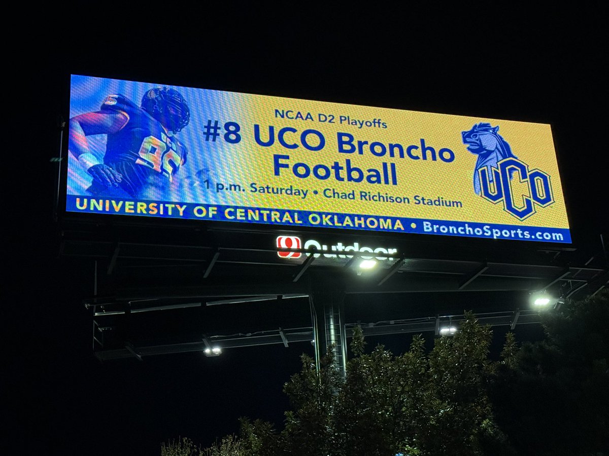 It’s time, Broncho Nation!

We need you at Chad Richison Stadium tomorrow for the first <a href="/NCAADII/">NCAA Division II</a> football playoff game in Edmond since 1998. This team is so fun to watch, and the forecast looks amazing… sunny and 67 degrees and chance of <a href="/ucobronchofb/">UCO Football</a> scoring 50!!!

#RollChos