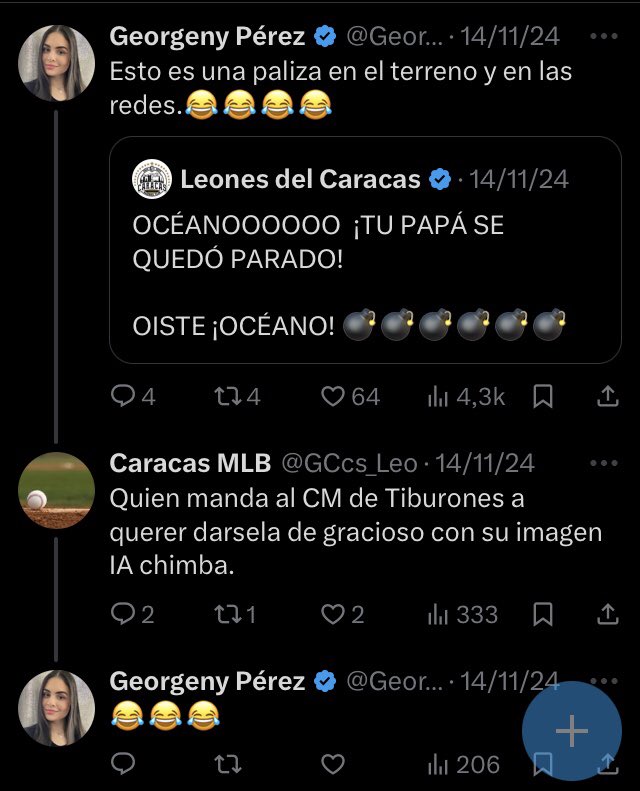 REGGIEIZQUIERDO's tweet photo. @GeorgenyPerez Apreciada georgeny La semana pasada le diste 🔁 a esto y te parecía gracioso🤷🏽‍♂️lo que colocó la cuenta oficial de 🦁. Cuál es la diferencia??? https://t.co/ePWc6ZJPRg