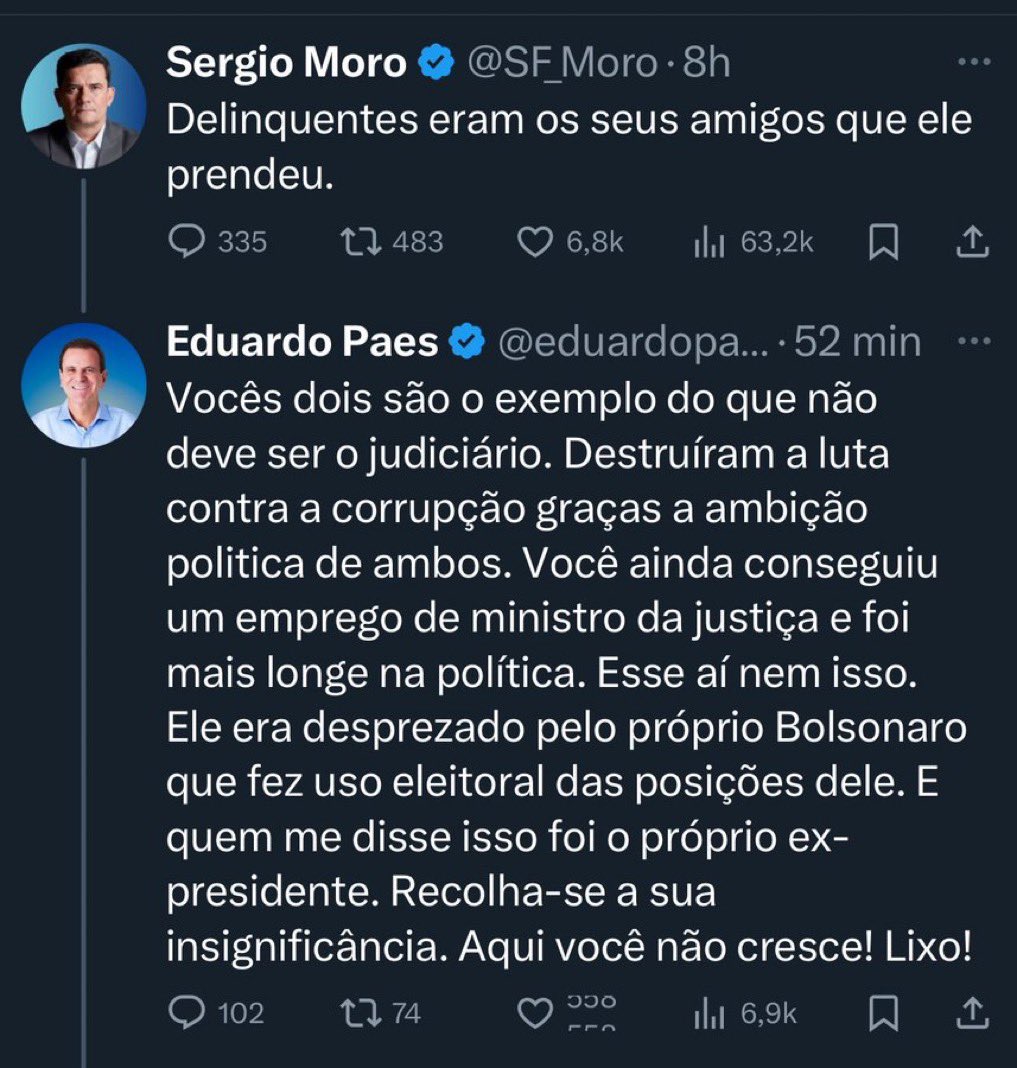 Para em <a href="/eduardopaes/">Eduardo Paes</a> ! Coerência, verdade e coragem nas suas respostas a esses LIXOS!