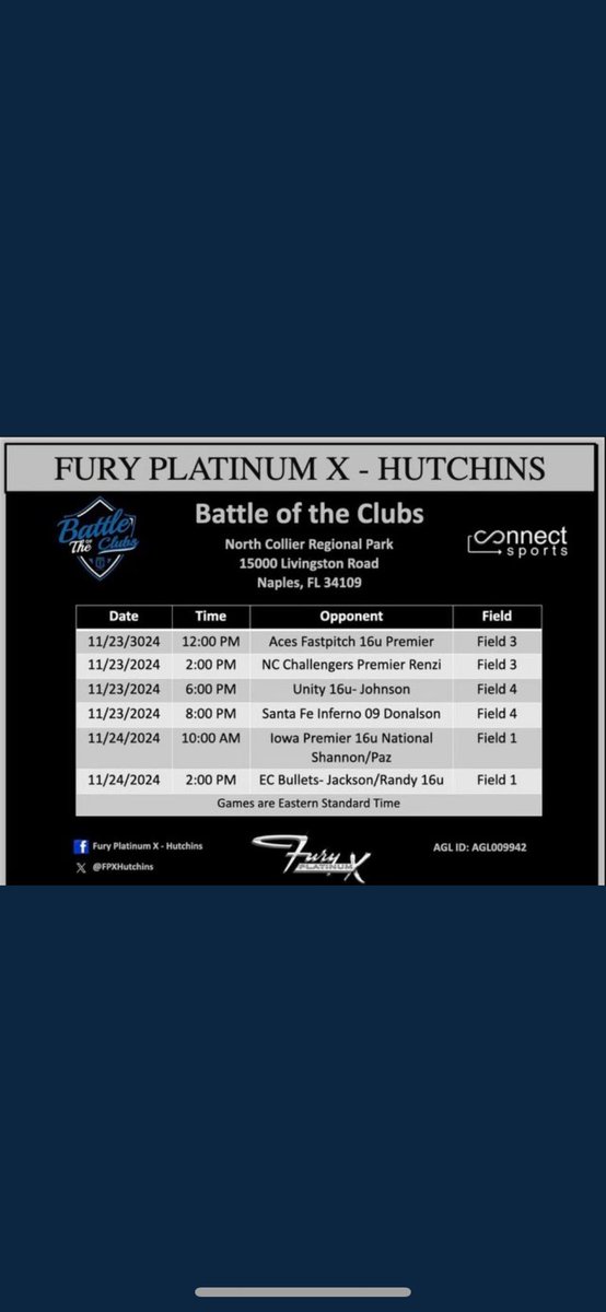 Kloe Quigle (@kloe77softball) on Twitter photo Headed to Naples, Florida to play in the Battle of the Clubs Showcase! <a href="/FPXHutchins/">Fury Platinum X - Hutchins</a> Headed to Naples, Florida to play in the Battle of the Clubs Showcase! <a href="/FPXHutchins/">Fury Platinum X - Hutchins</a>
