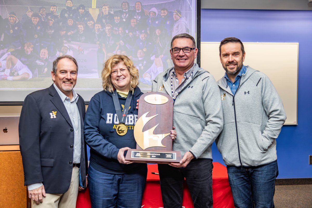 HumberHawks's tweet photo. Had some special guests join us for lunch today to celebrate the tenth CCAA national title in team history #RollHawks https://t.co/V11K991WCP