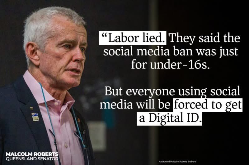 For years, I’ve been warning Australians about Digital ID’s and the dangerous path it will take us down. It’s not just a “secure” and “convenient” way to verify online—it’s a framework for a permanent digital identity system that threatens your privacy and freedom.  

If this