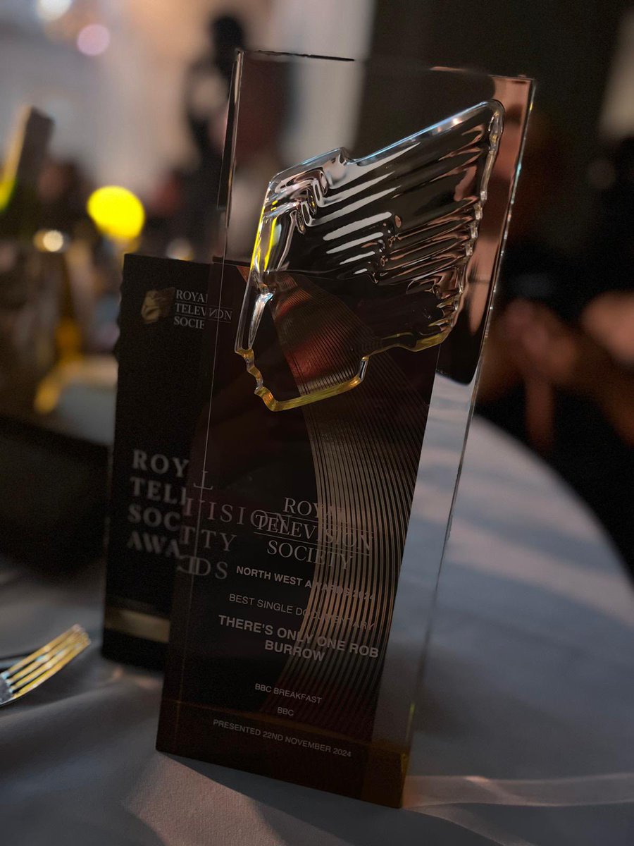 leedsrhinos's tweet photo. Congratulations to the brilliant @BBCBreakfast team on winning #RTSNWawards24 for single documentary for ‘There’s only one Rob Burrow’ especially the wonderful producer @ClaireRyanSport - the team showed so much care and love for the Burrow family throughout https://t.co/RP1N5YNb5o