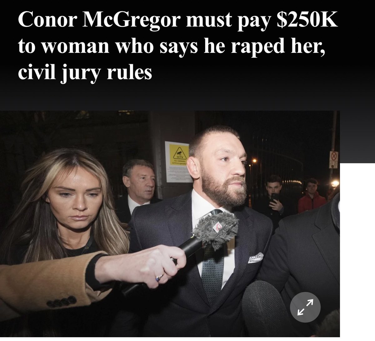 SeeRacists's tweet photo. ‼️Connor McGregor found GUILTY of R*PE in 2018. 🤯
He has been ordered to pay £248,603 in damages.
Another white man convicted a r*pe and not have to go to jail 🤦🏽♂️ https://t.co/bAuCIpvgbq