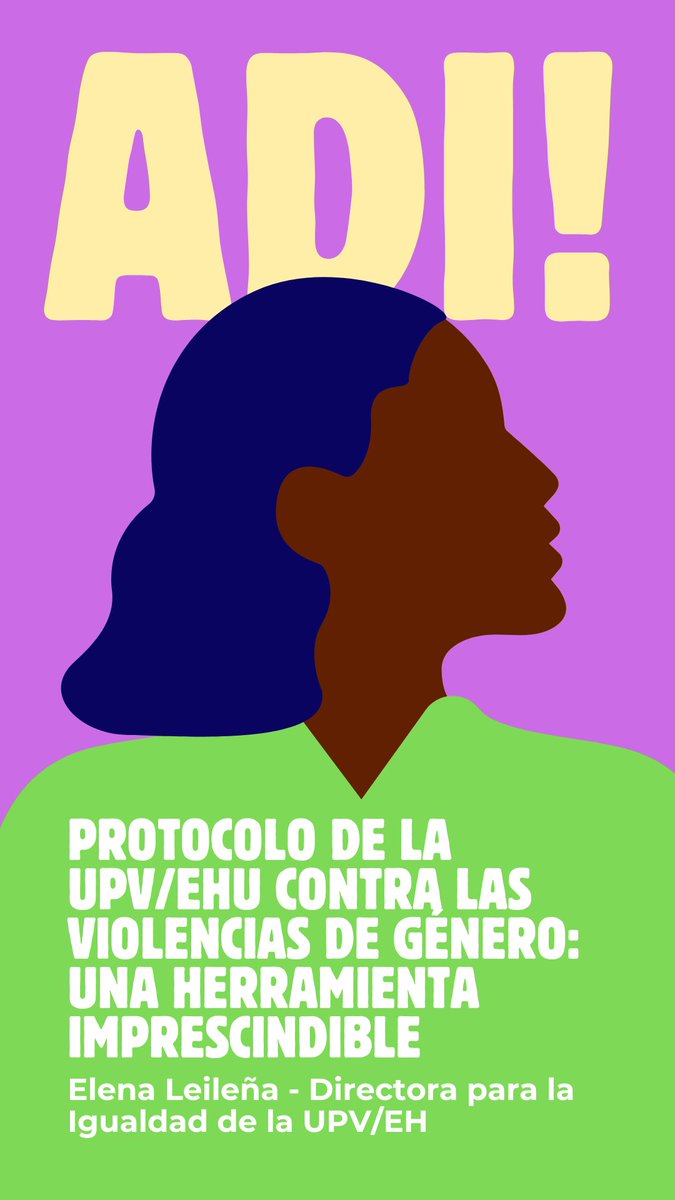 💙Genero indarkerien aurkako UPV/EHUren protokoloa: ezinbesteko tresna
💚Protocolo de la UPV/EHU contra las violencias de género: una herramienta imprescindible
🧐acortar.link/xNGBKF
#25novembre #mujer 
<a href="/upvehu/">UPV/EHU</a>