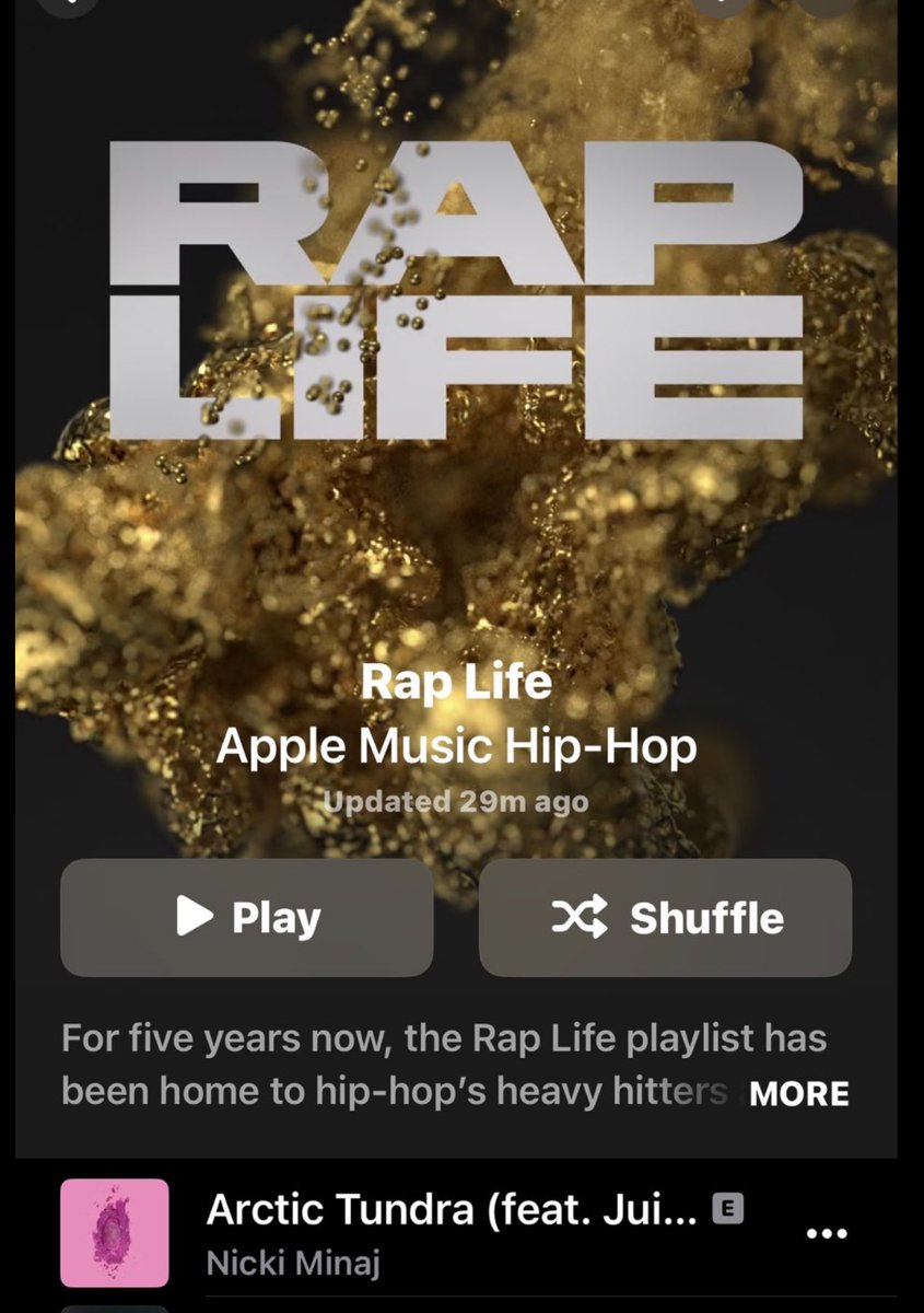 NICKIMINAJ's tweet photo. 🎉 #RAPLIFE @AppleMusic @oldmanebro 

#JUICEWRLD 🙏🏽 #ArcticTundra https://t.co/OBRrkGxN75