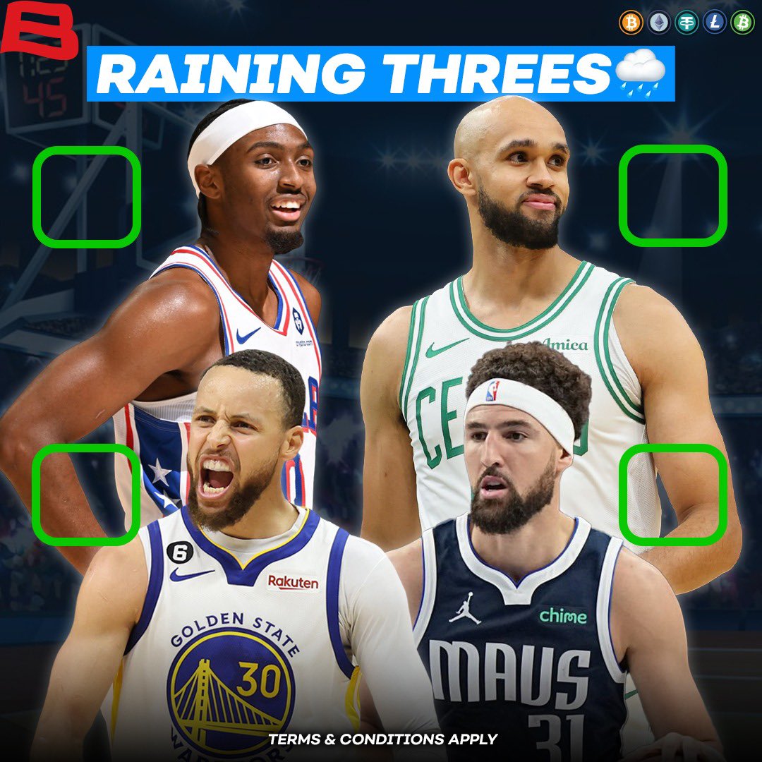 🌧️🏀 RAINING THREES BONUS! 🏀🌧️

For each player below that makes 4+ threes tonight, we'll give $100 to a follower in the replies!

Follow us, repost and reply with a ☔️ to enter!
