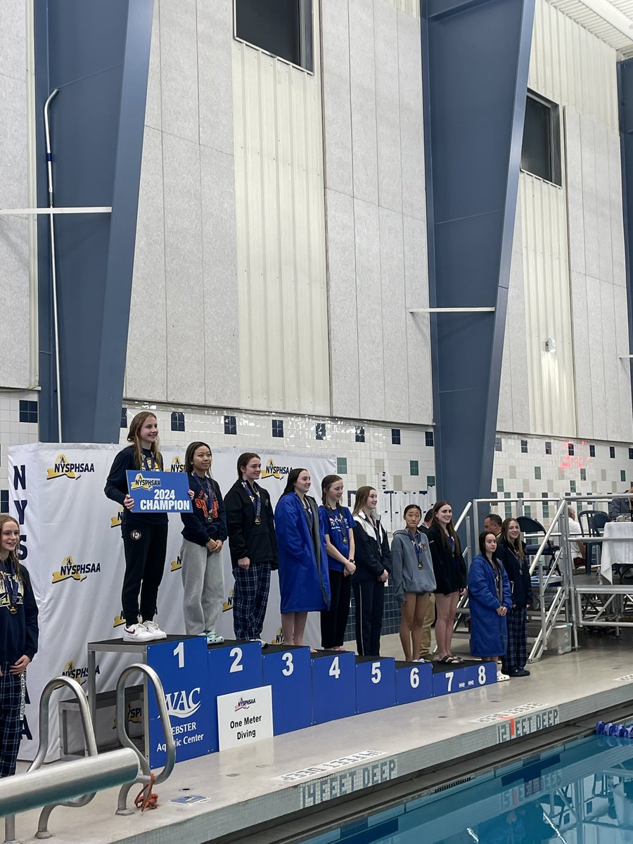 Final results of the #NYSPHSAA Girls Diving State Championships!! Elizabeth Pucci-Schaefer from Fredonia claims the state title with a score of 503.50!!!!!