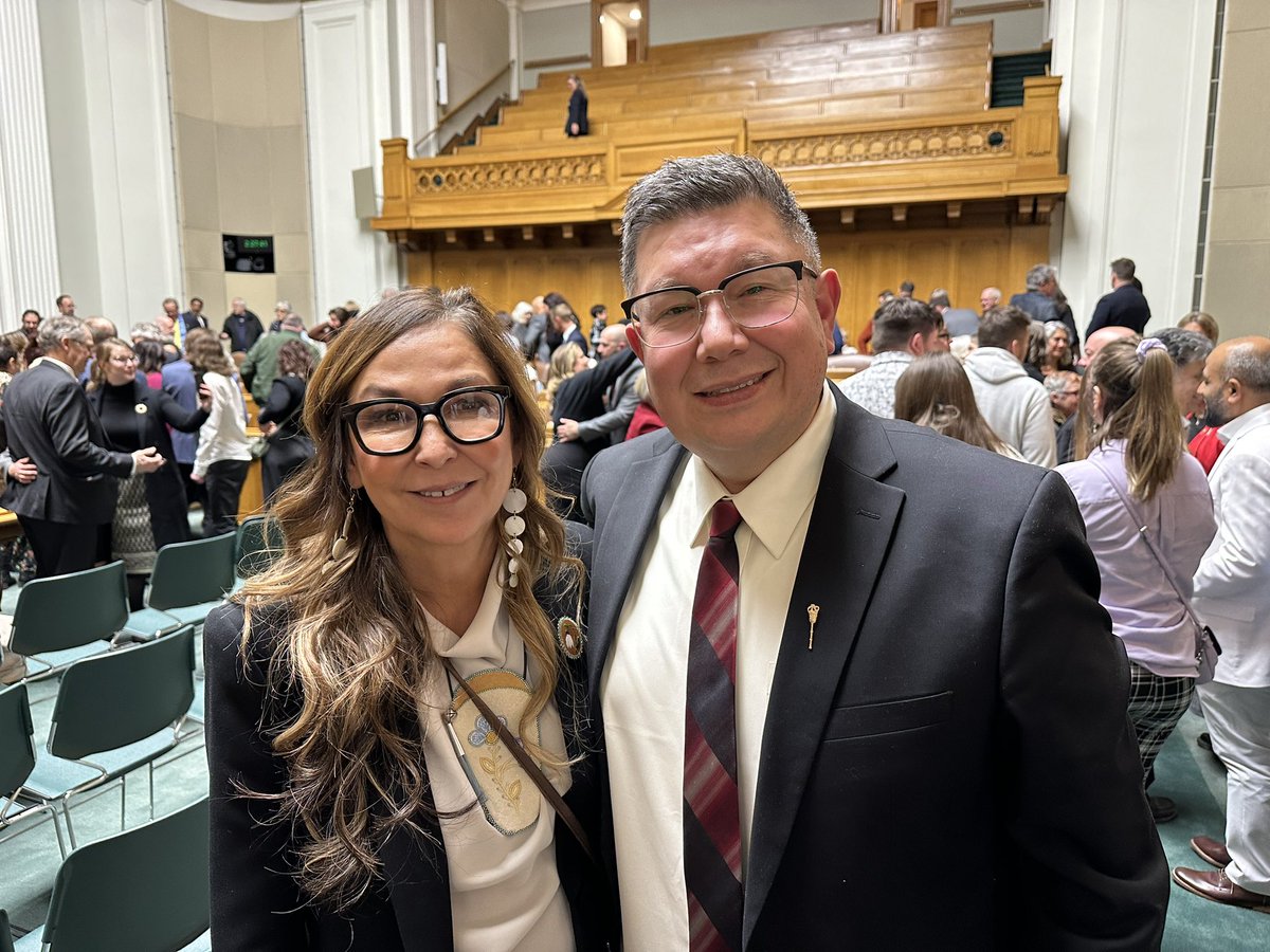mleclairvpmns's tweet photo. Congratulations, Leroy Laliberte, on your election as the NDP MLA for Athabasca! Your decades of dedication to youth, wellness, and community development, along with your commitment to addressing critical issues in Northern Saskatchewan, have clearly resonated with the people you now represent. Thank you for inviting me to your swearing in ceremony. It was an honour to be there. Best wishes as you continue to champion the voices of your constituency!