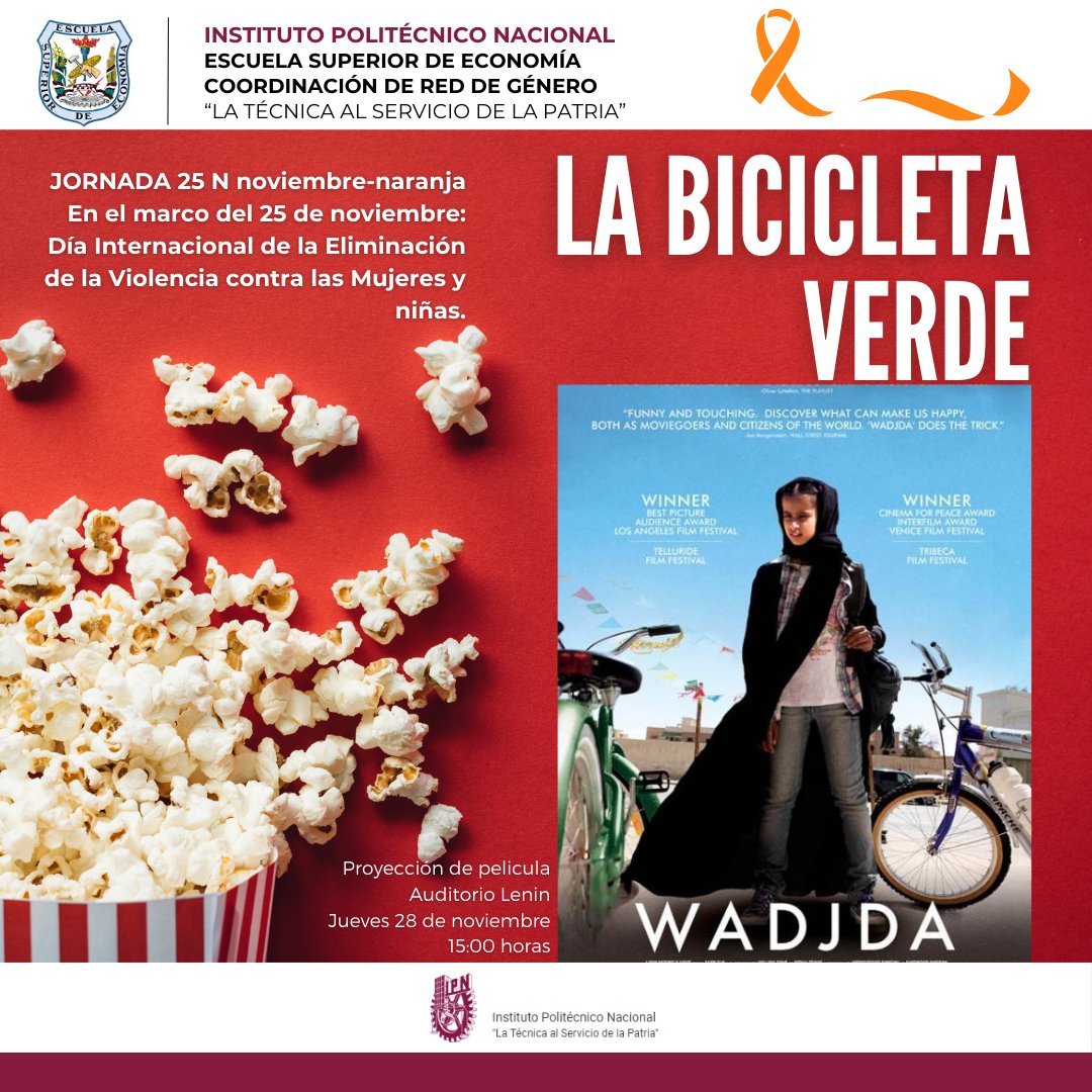 RedGeneroESEipn's tweet photo. JORNADA 25 N NOVIEMBRE-NARANJA

PROYECCIÓN DE PELÍCULAS

NO SE LAS PIERDAN!!!! https://t.co/duvmfLTNWN
