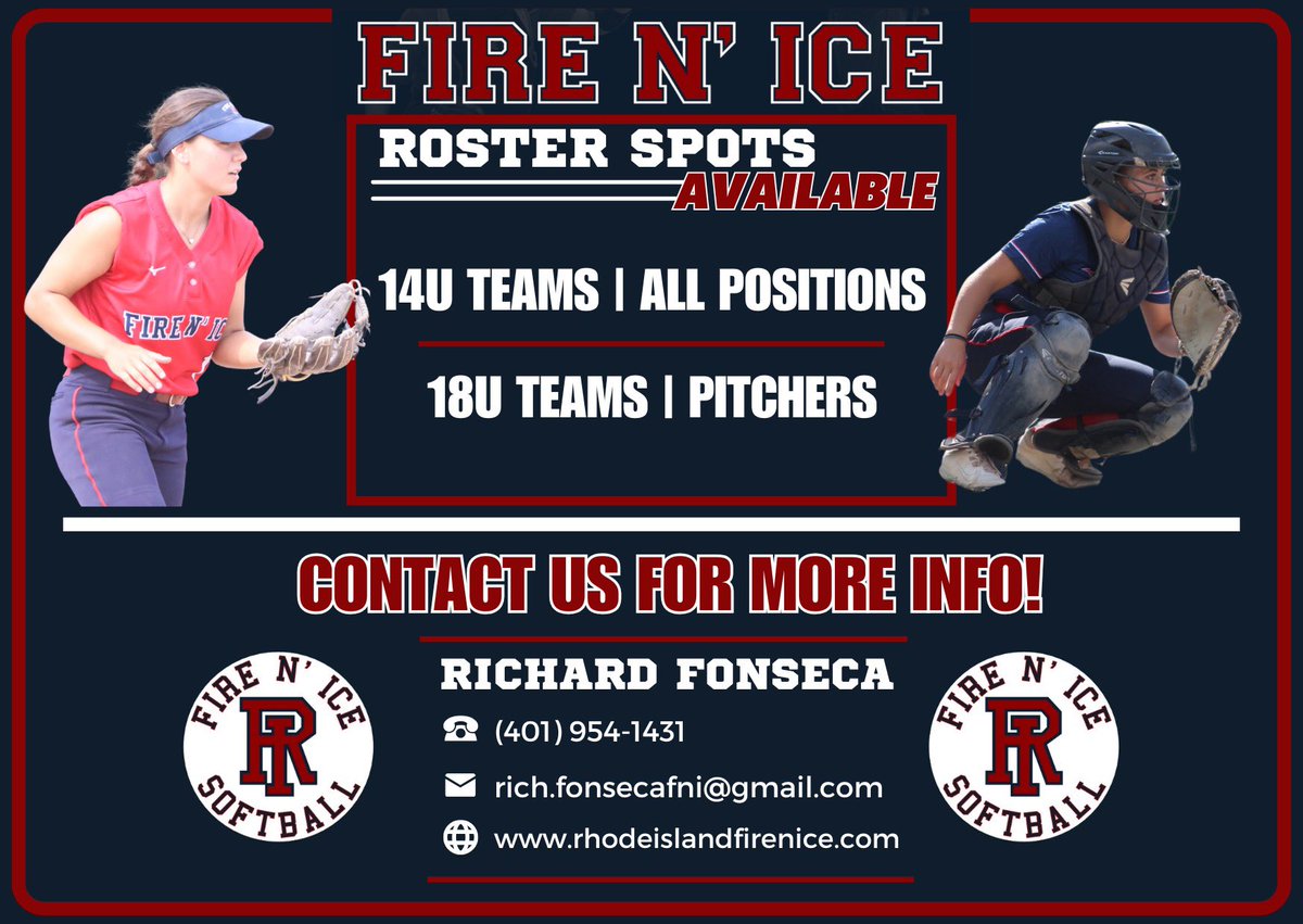 RI Fire Nβ Ice Softball (@fire_ri) on Twitter photo Are you looking to make a change? A new opportunity with a premier program in the region? Reach out today for more information and to schedule a tryout!
<a href="/CoachFons_Brown/">Rich Fonseca</a> Are you looking to make a change? A new opportunity with a premier program in the region? Reach out today for more information and to schedule a tryout!
<a href="/CoachFons_Brown/">Rich Fonseca</a>
