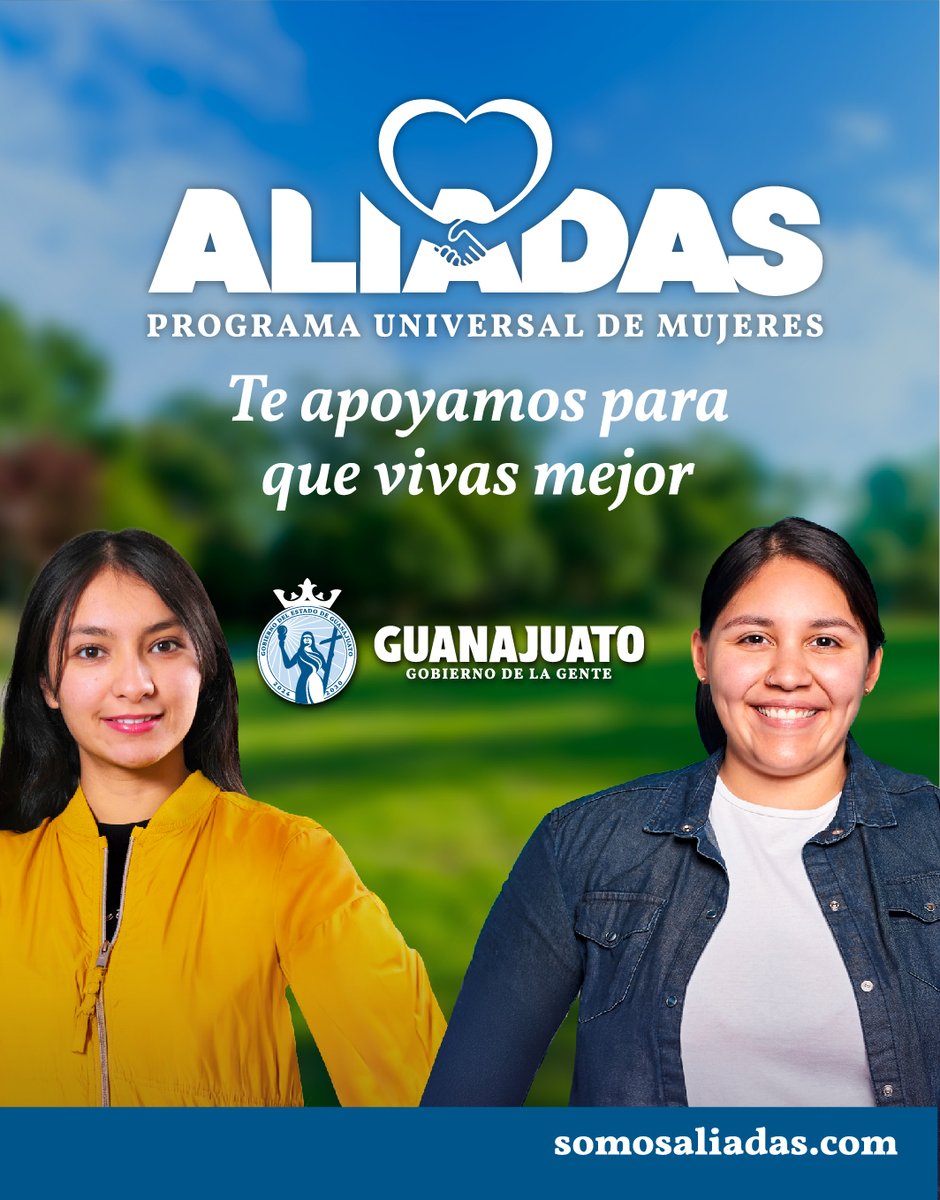 gobgente's tweet image. #Aliadas, es más que un programa, es la mano que necesitas para seguir avanzando. Conoce cómo participar y los beneficios en somosaliadas.com. ¡Porque juntas somos imparables!

#Guanajuato 
#Mujeres