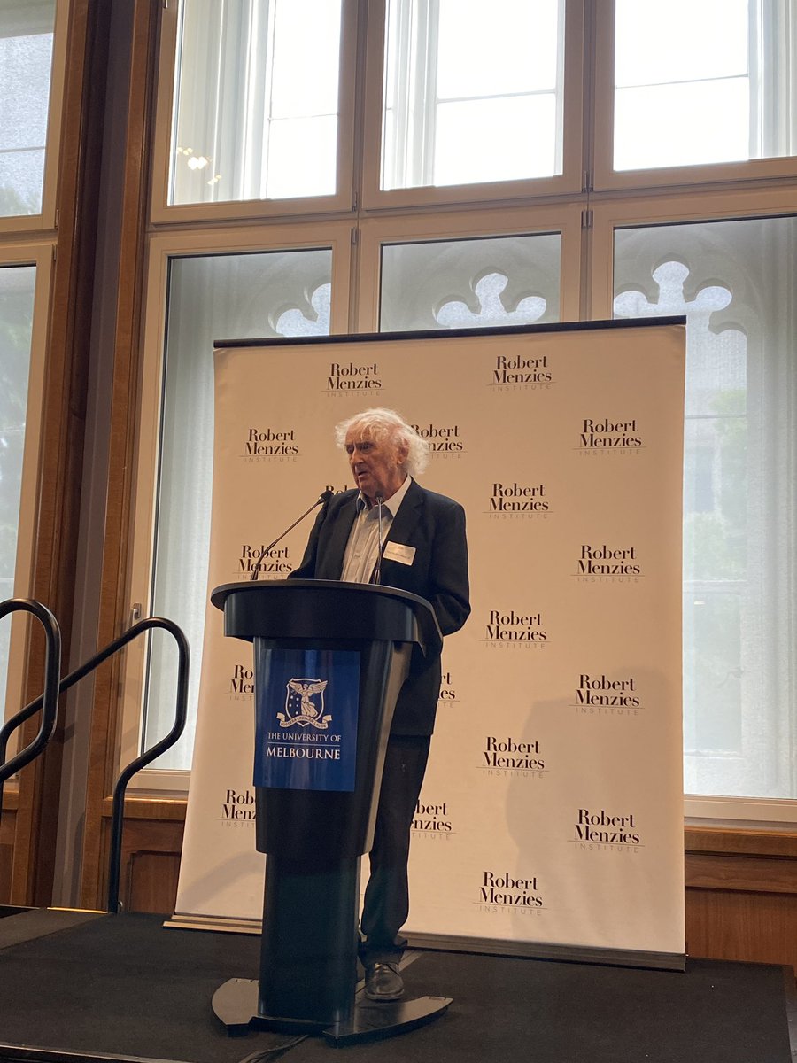 A wonderful start to the <a href="/RMenziesInst/">Robert Menzies Institute</a> Fourth Annual Conference, where we were lucky enough to hear from historian Geoffrey Blainey AC, one of Australia’s most eminent historians.
Tune it to online access to the conference via the link below:
 
unimelb.zoom.us/j/85808885135?…