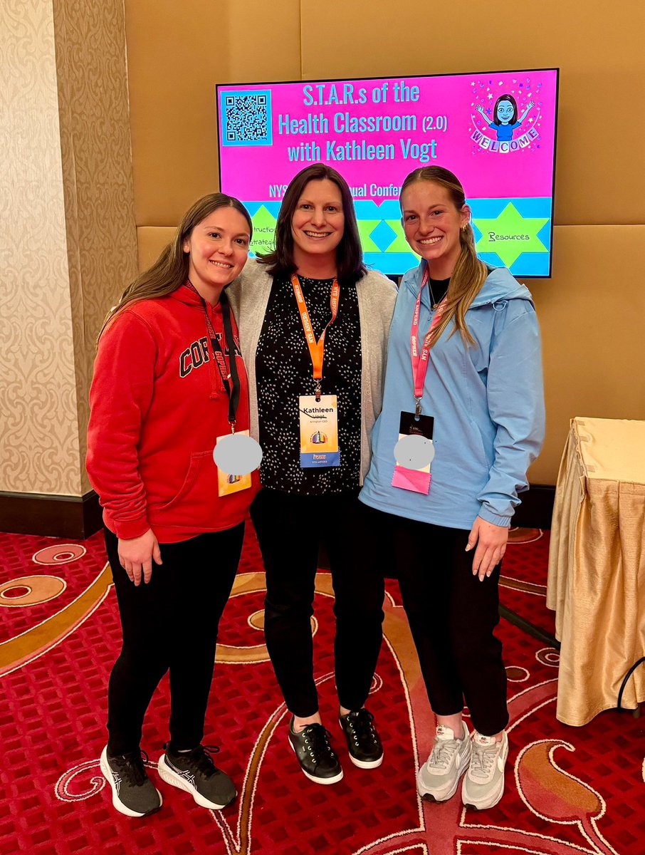 MrsV_UVMS's tweet photo. My time at the @nysahperd conference ended in a very special way. It’s been about 10yrs since these 2 incredible people were my students. And now, they’re on their way to being health tchrs themselves. I’m honored they chose today to learn from me once again. ❤️  @ArlingtonTeach1 https://t.co/0DYBi6wGLm