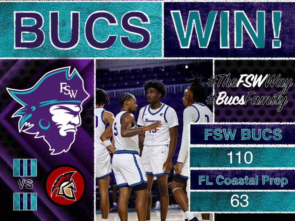 ‼️Bucs Win‼️

Your Bucs had a dominate effort on the offensive end defeating FL Coastal Prep to remain unbeaten. We return after Thanksgiving for two neutral site matchups in Miami FL!

#BucsFamily The FSW Way