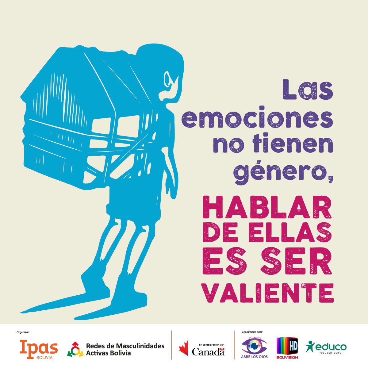 ✨Valentía es compartir tus emociones.✨

#HombresResponsables #Vasectomía #SaludMental #ResponsabilidadCompartida #Prevención #MásHombresanos #Menoshombresviolentos #19M #IpasBolivia <a href="/CanadaBolivie/">Canada en Bolivie</a> <a href="/CanadaBolivia/">Canada in Bolivia</a> <a href="/CanadaenBolivia/">Canada en Bolivia</a>