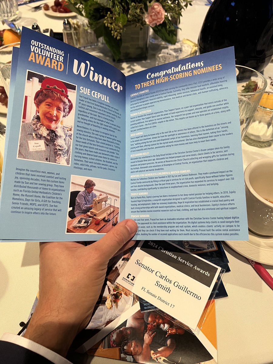 Congrats to the Christian Service Center’s other honorees <a href="/JJHoImes/">JJ Holmes 🟧</a> and Sue Sepell for all of their work! 

Orlando has so many amazing leaders and advocates living to serve others. ❤️