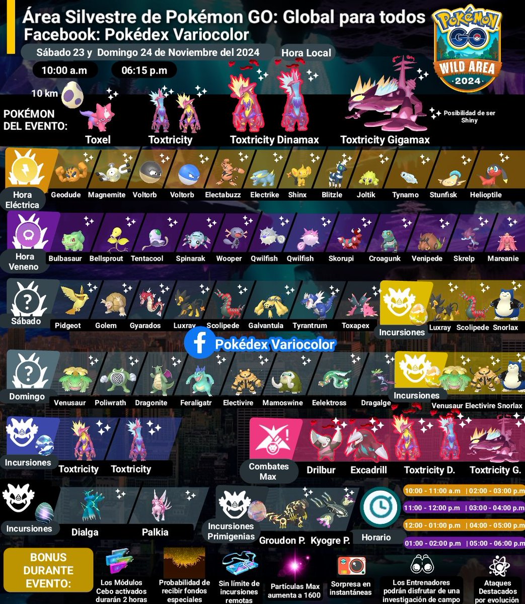 PokemonGoAbs's tweet photo. 🌎✨ ¡Área Silvestre Global! ✨🌎
🎦🎧 Audio: https://t.co/G4PAFnim8z…

✈️ Horarios y Coordenadas en: 
https://t.co/HWE4lmbztQ

#PokédexVariocolor #PokémonGo #ToxelShiny #ÁreaSilvestreGlobal #ÁreaSilvestreGlobal2024 
#ToxtricityGigamax https://t.co/nY9Tlsm6VC
