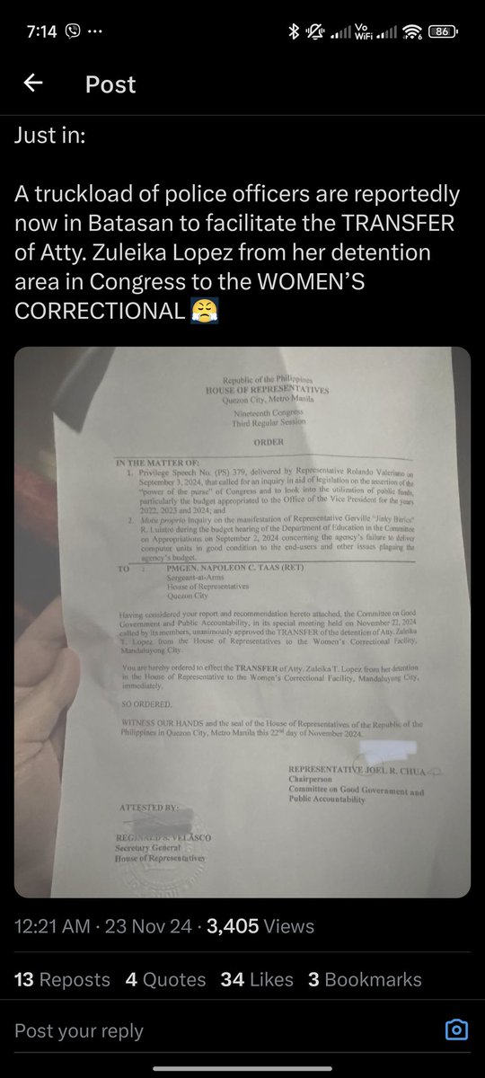 mirasga's tweet photo. @IntegratedBarPH Are you going to keep silent on this blatant abuse of powers by the House of Representatives? https://t.co/XknK8sB8kv