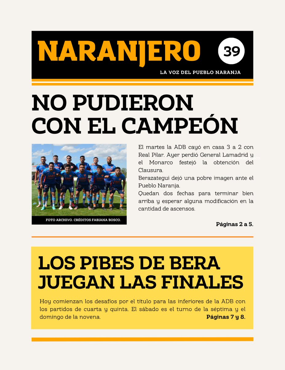 beraunapasion's tweet photo. Compartimos el "Naranjero" con el resumen de la derrota ante Real Pilar, la crónica del partido, el Semillero, los datos históricos y otras cuestiones naranjeras...

#Berazategui #ADBerazategui #ADB #Naranjero #AsociaciónDeportivaBerazategui https://t.co/QiLGpBFLRm
