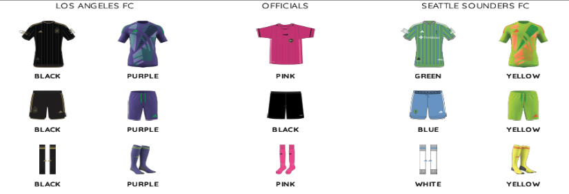 Kit matchup for LAFC-Sounders.
