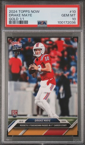 Casebusters99's tweet photo. The next Tom Brady? @DrakeMaye2 @Topps @ToppsNOW https://t.co/1efNefs7ll