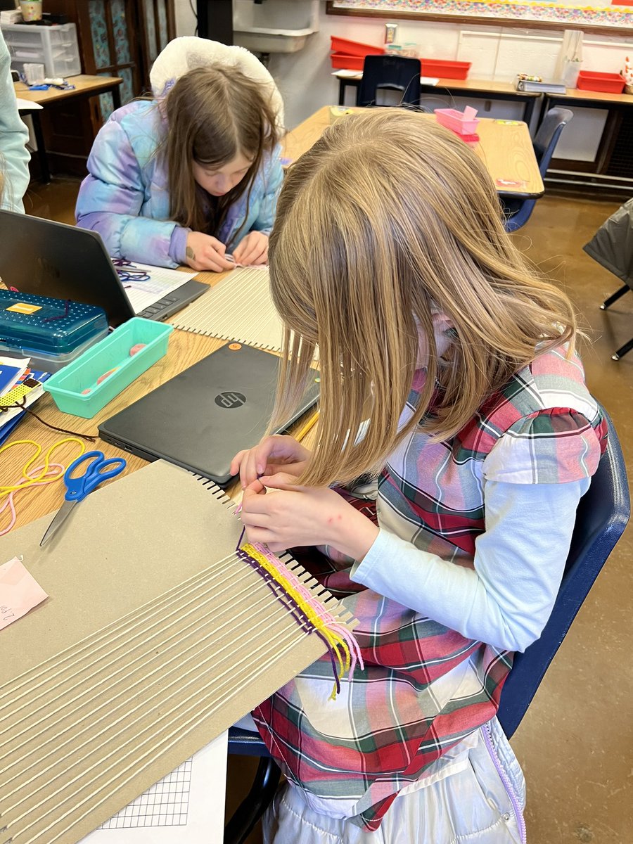 Art Spark students worked on their perseverance this week with a flipped weaving lesson. Students chose between 4 weaving projects. They had to follow a pattern, use their resources when they got stuck and problem solve in order to complete their weaving. <a href="/PhelpsCenter/">Phelps Center</a>