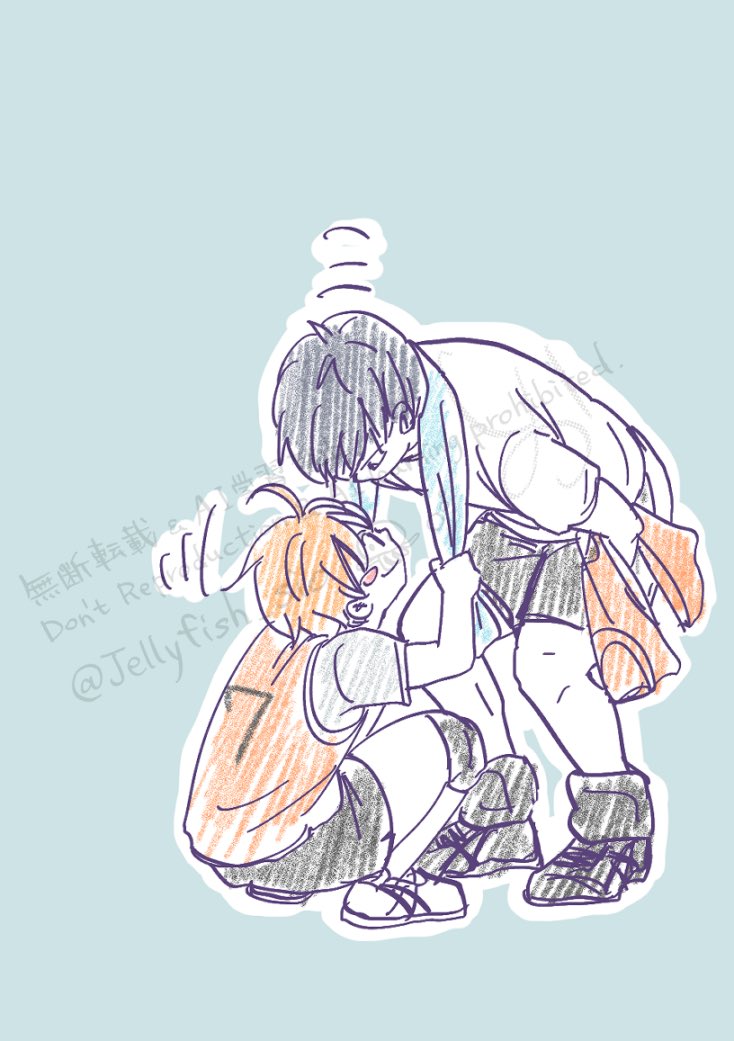jellyfish_sio's tweet photo. あと鍵垢に入れてた落書き〜

タオル、引っ張ってみました。

#影日 https://t.co/QMd7VQvn9n
