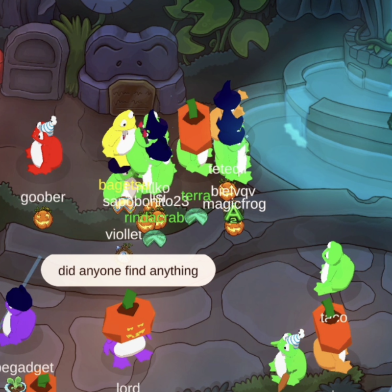 TryFrogParadise's tweet photo. Do you really think these stupid frogs will found anything? 😭💀

Come play Frog Paradise, a social MMO inspired by the legendary Penguin game!