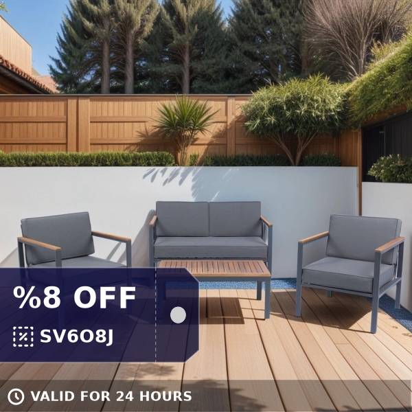 shopping4every's tweet photo. Check out this product 😍 4-Piece Outdoor Sofa Furniture Set with Acacia Wood Top, Dark Grey Cushions... 😍 
starting at $420.99. 
Show now 👉👉 https://t.co/ckW2jURmFc https://t.co/WkwBY60U7F