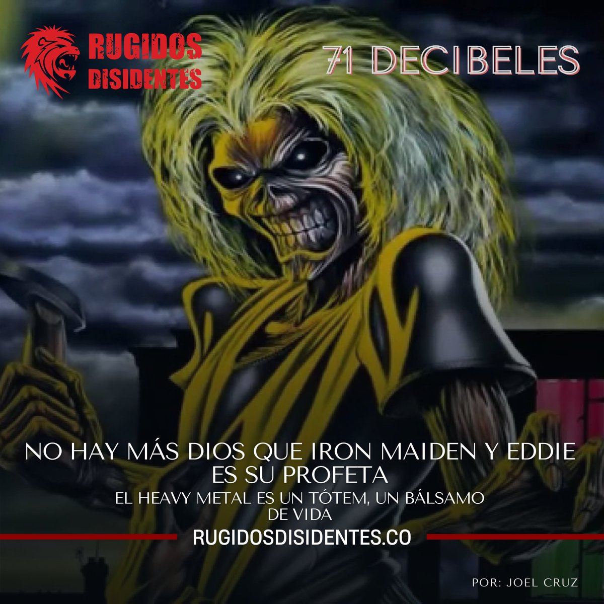 <a href="/IronMaiden/">Iron Maiden</a> es mi pastor, nada me faltará. No hay más dios que Maiden y Eddie es su profeta (↡↡):
rugidosdisidentes.co/no-hay-mas-dio…

#71Decibeles | #IronMaiden | #Eddie | #HEAVYMETAL