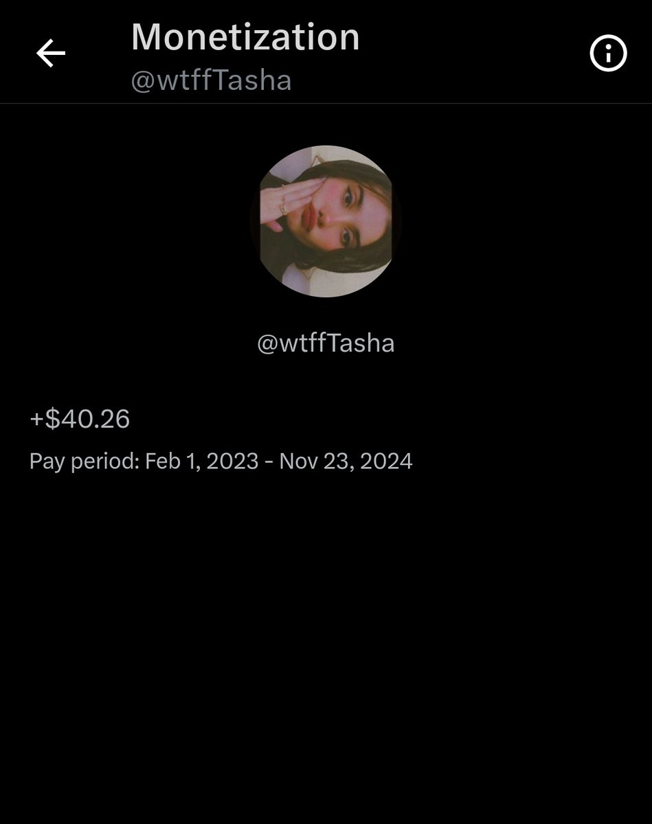 wtffTasha's tweet photo. I just received my first payout 🤠 https://t.co/w7Gf8pgtI7