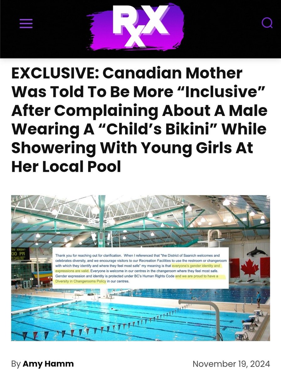 “There was a man in the shower with us.”

A man wearing a child's bikini was found showering in the female changing room with young girls. A mother complained, and her concerns were dismissed.

The feelings of grown men are overriding the safety of young girls everywhere.