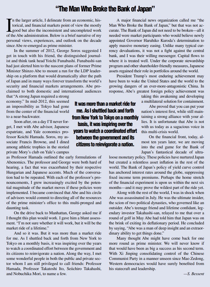 Scott Bessent reflections on when he nailed the big Yen trade. Great stuff.