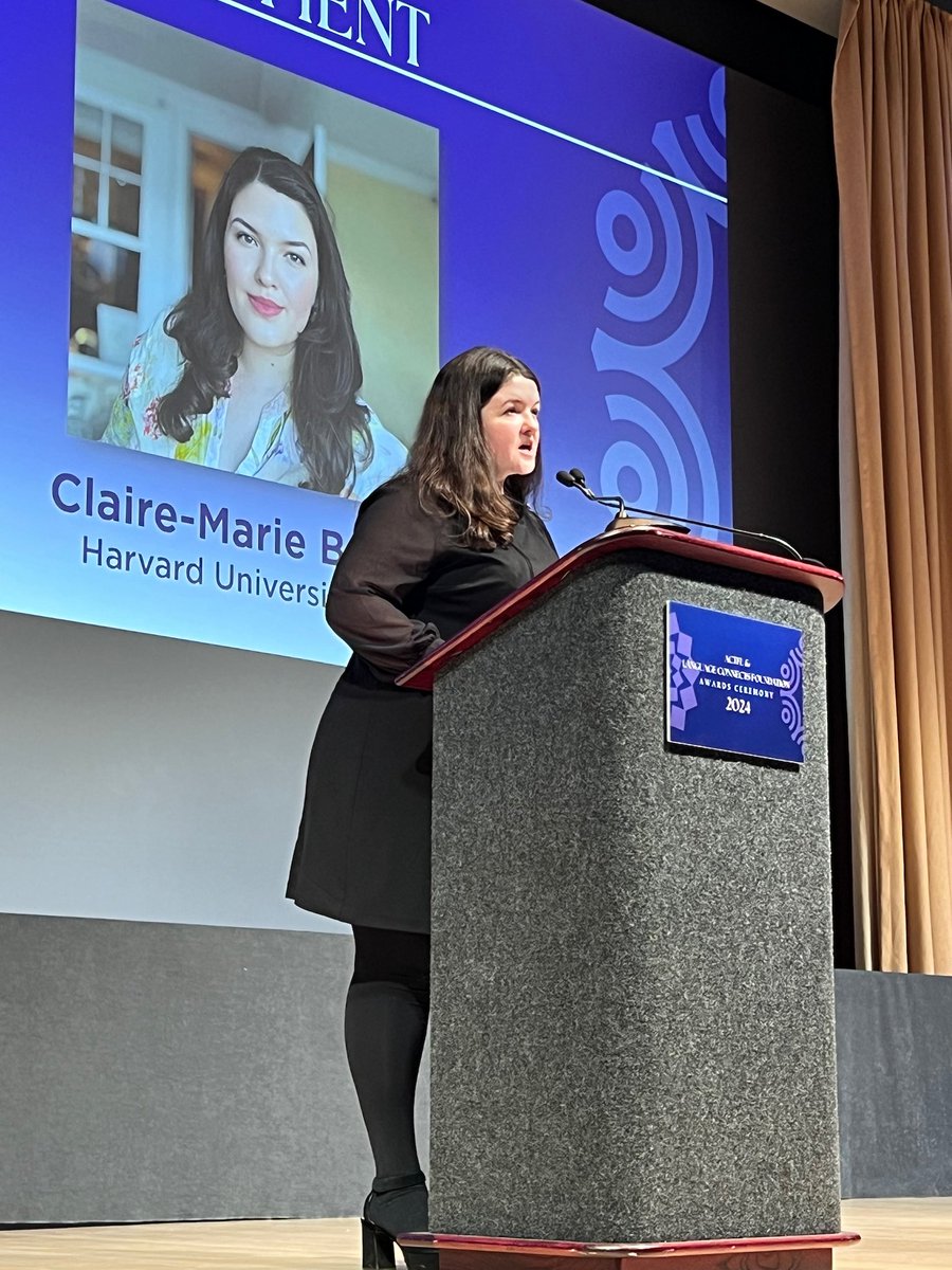 I am deeply grateful to <a href="/actfl/">ACTFL</a> and to <a href="/KlettWL/">Klett World Languages</a> for the award I received this evening for the work I have been doing to incorporate water as a navigable means for exploring #French language and culture in my course design. Merci beaucoup! #ACTFL24