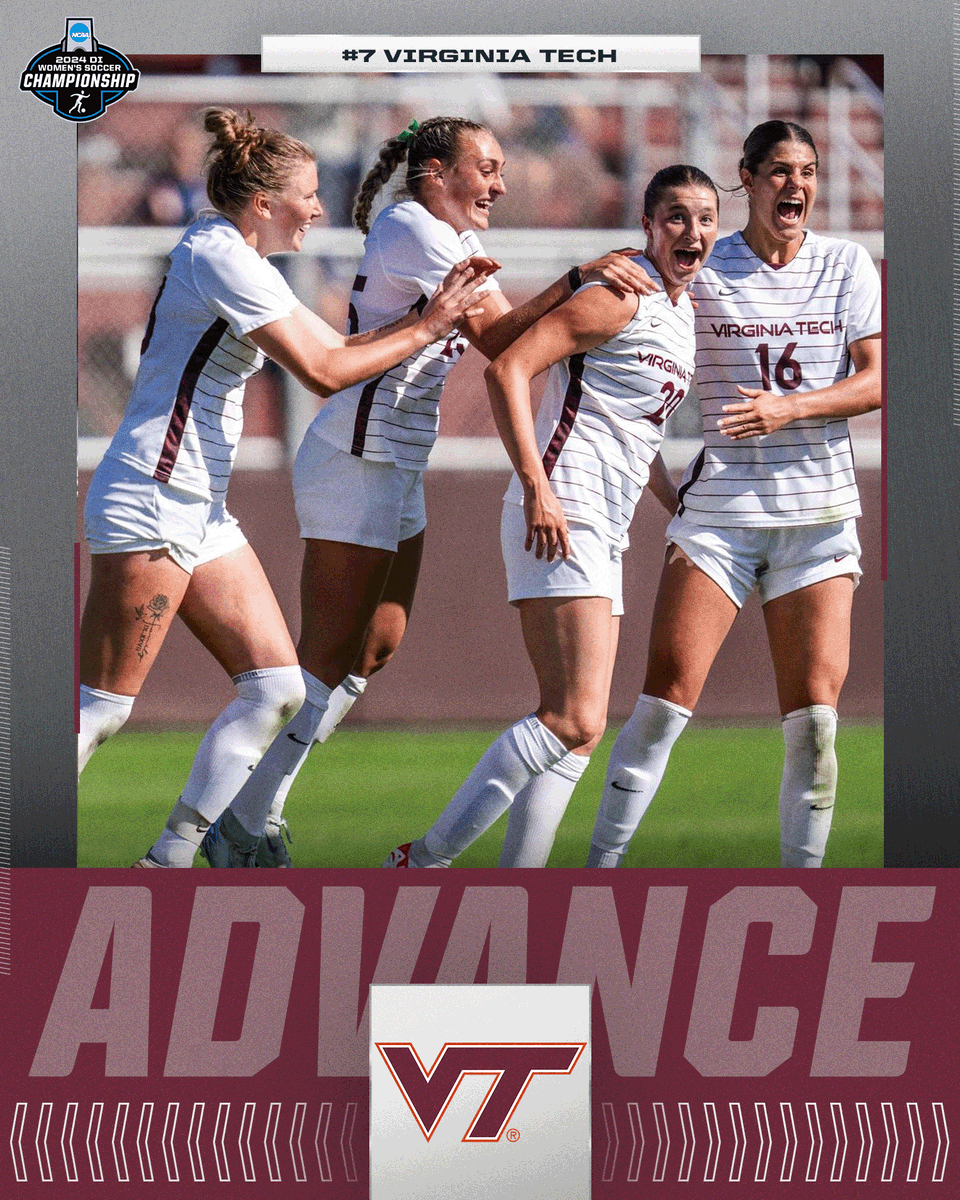 HOKIES MOVE ON 🦃

(7) <a href="/HokiesWSoccer/">Virginia Tech Women's Soccer</a> upsets (2) UCLA, 2-1, to advance to the next round of the 2024 NCAA Women’s Soccer Tournament.

#NCAASoccer