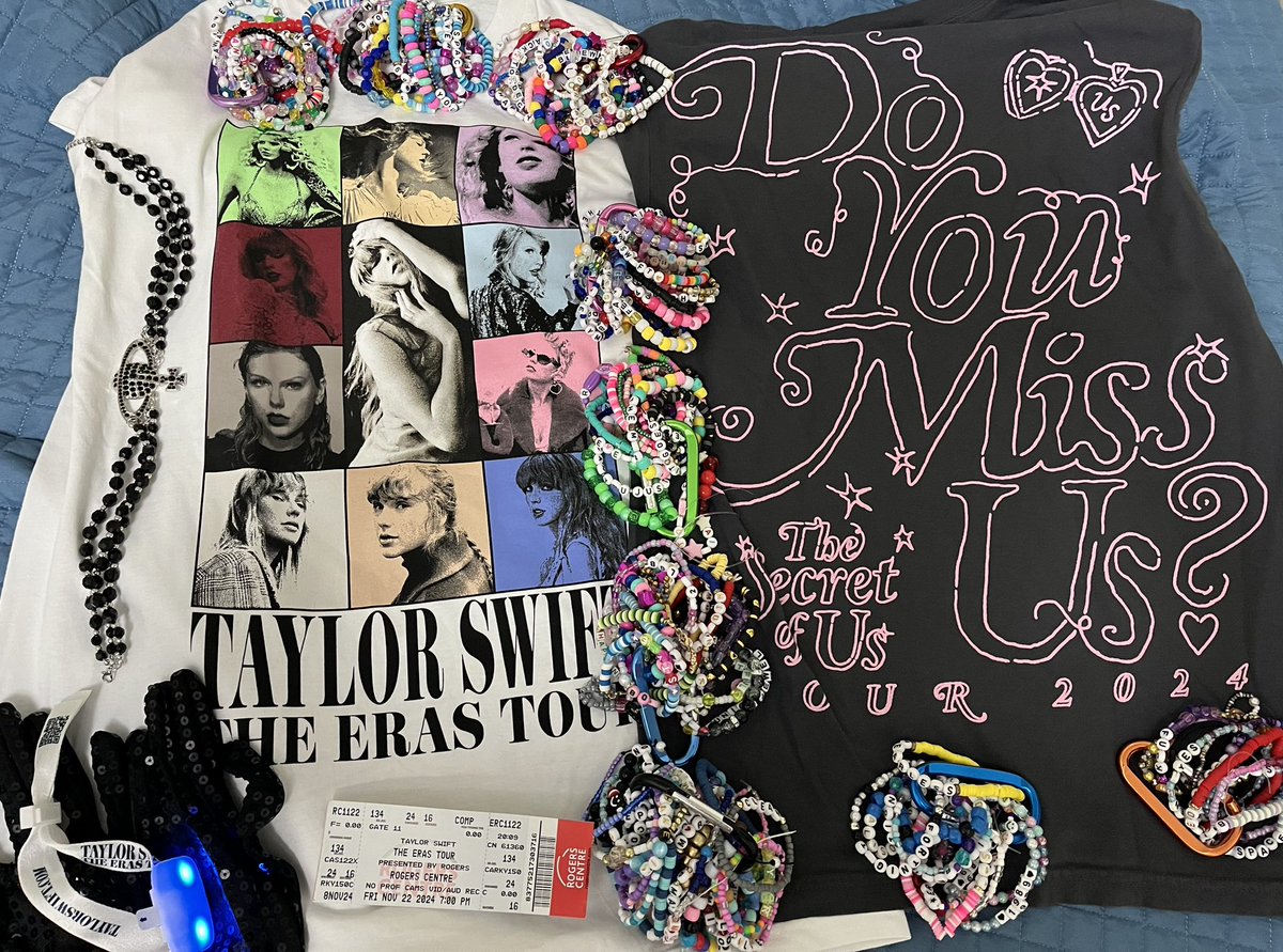 I got the goods

(And can’t figure out how to turn the light up bracelet off despite plugging it back up with the plastic slip)

#TorontoTSTheErasTour