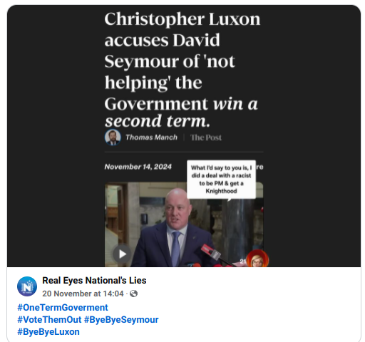 LuxonNotMyGovt's tweet photo. Tik Tok Luxon govt coalition of chaos is a ticking bomb as Seymour lights the wick on this scourge of a #onetermgovt 💣 https://t.co/JPvmDbRtfX