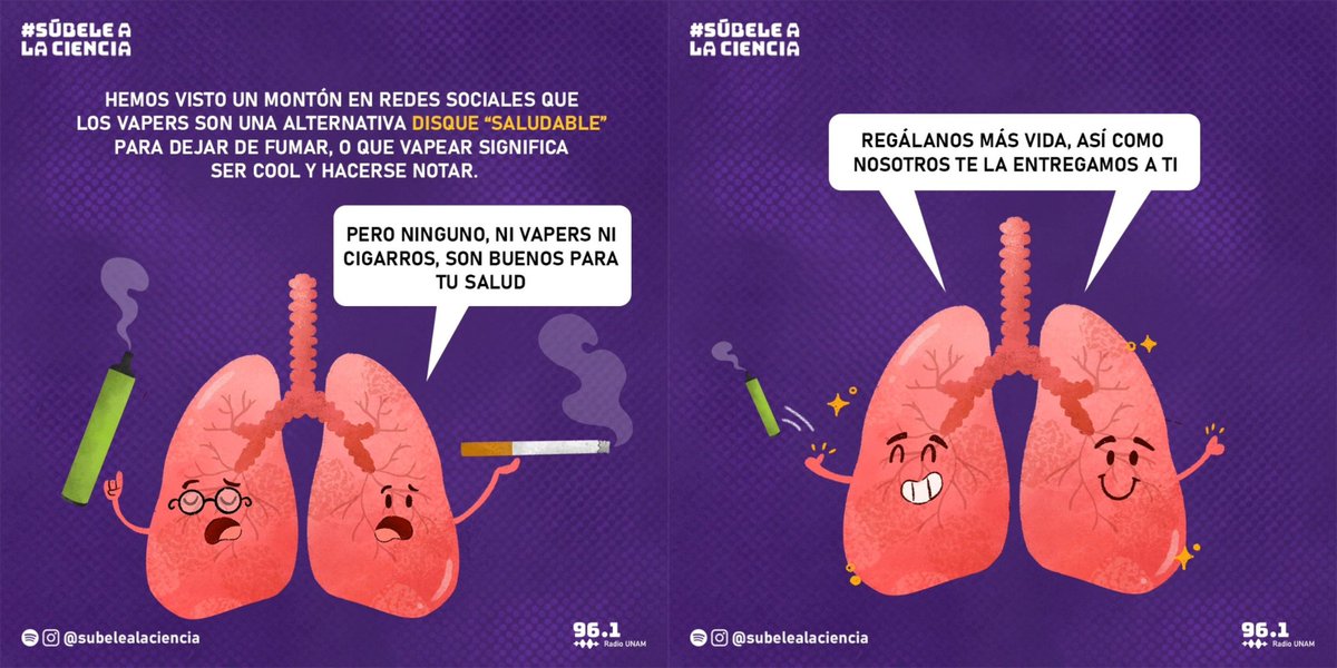 UNAM_FCPyS's tweet photo. 🚬 ¿Vapear es mejor que fumar?

🫁 Hoy te contamos sobre los vapers y su cortina de humo saludable.

@DGDCUNAM 
|| #súbelealaciencia #DGDCUNAM #CienciaUNAM #UNAM https://t.co/lx419oN1F6