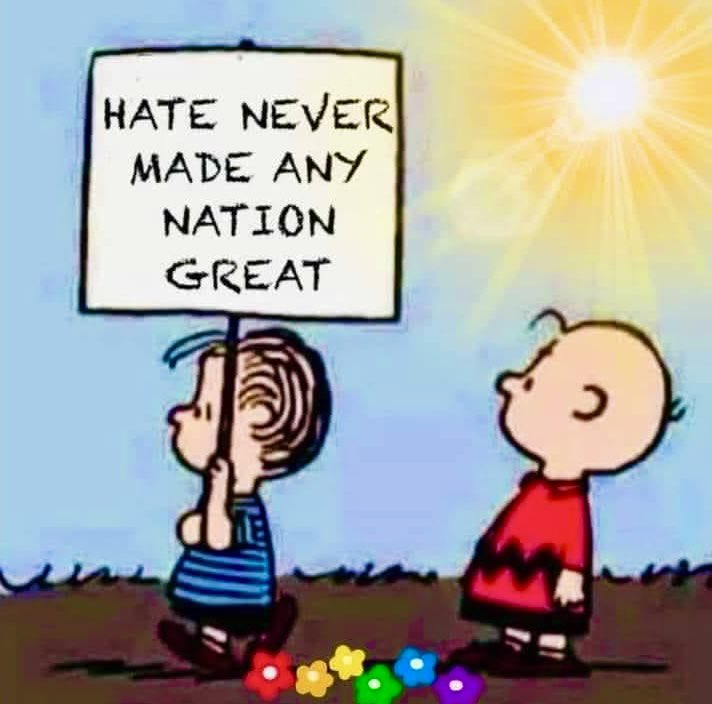 I've noticed activists posting hate memes several times a day, e.g., I hate Donald Trump, and our country is going to shit. 
Please tell me how this builds harmony and contributes to your mental health.