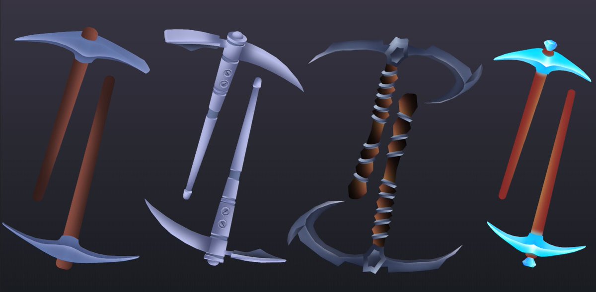 Cool pickaxes I made a few weeks ago! ⛏️

#RobloxDev #Blender