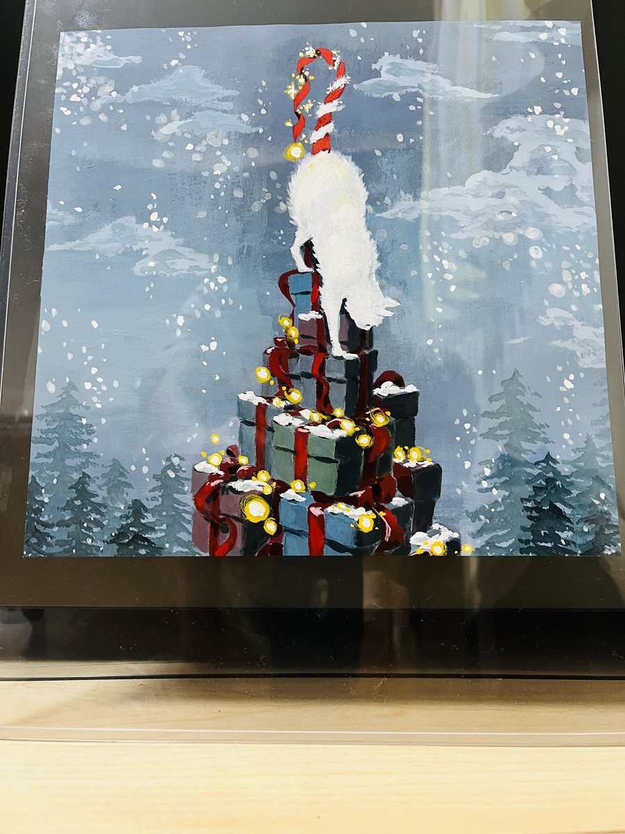 ムラオカカヨ様より「クリスマスとメリー」のジャケットの原画をいただきました🥹

私達の曲を何倍にも素敵に仕上げてくださったその絵は本当に動き出しそうであたたかく
この子の先にはきっともっと明るい世界があるのだろうなぁと感じました🌈✨

とてもとても素敵な作品をありがとうございます🎄🎶