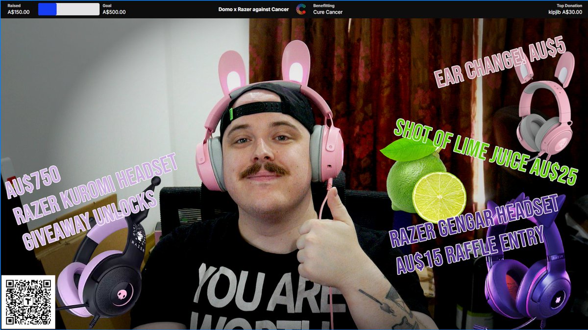 📣 Charity Stream for #HolidaySpectacular starts now!

👂 Change the ears on my <a href="/RazerANZ/">R Λ Z Ξ R | ANZ</a> headset for $5
🍋 $25 Lime Juice Shots

and of course..

$15 Raffle Entries to win a Razer Gengar Headset! 🎉
