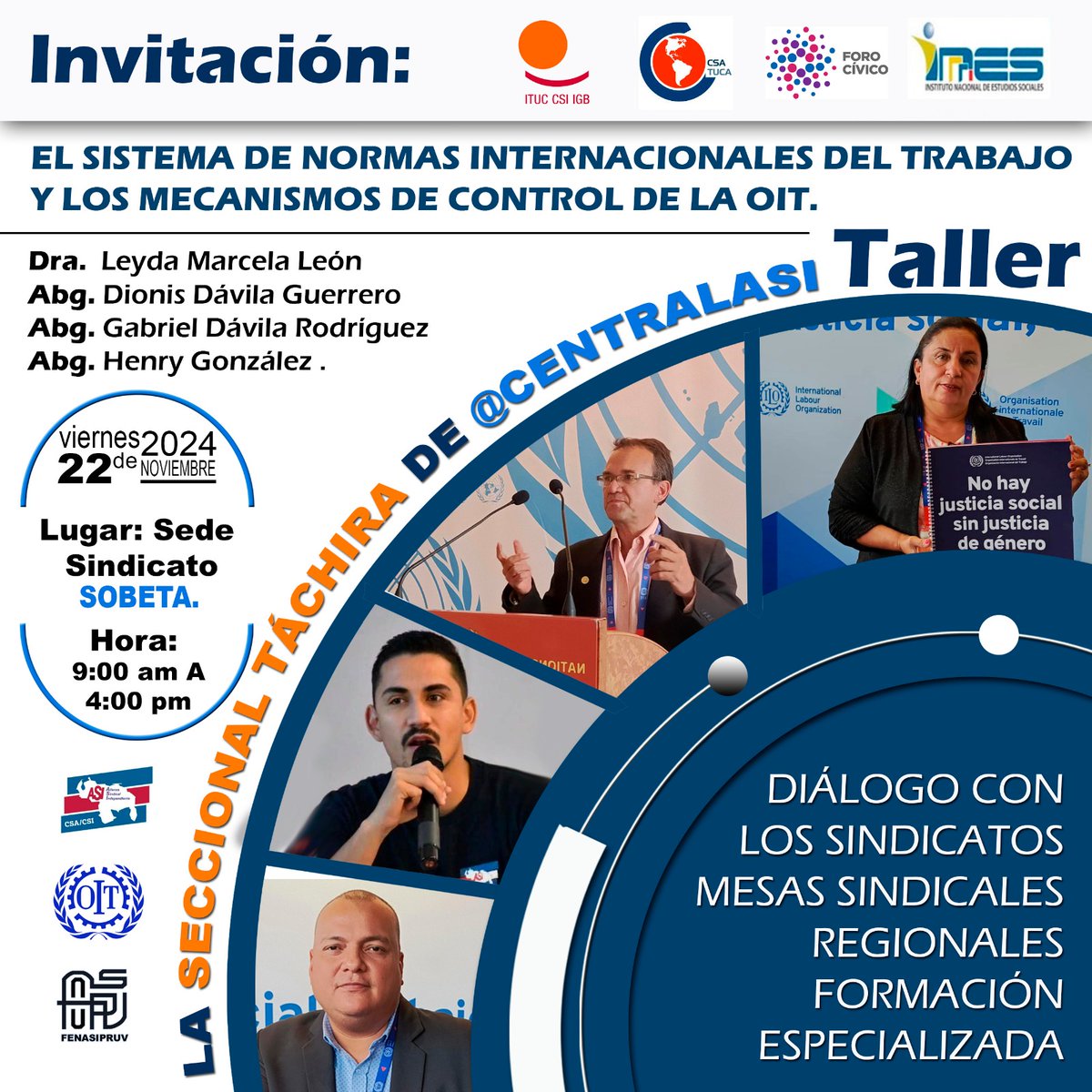 #22Nov La Seccional Táchira de <a href="/CentralASI/">Central ASI Vzla</a> realiza Taller sobre NIT y diáloga con Sindicatos en mesas sindicales #PorElDiálogoSocialTripartito #EfectivoYConResultados
<a href="/OITAndina/">OIT Países Andinos</a> <a href="/ILOACTRAV/">ILO ACTRAV</a> <a href="/CSA_TUCA/">CSA-TUCA</a> <a href="/ituc/">ITUC</a> <a href="/inesvenezuela/">inesvenezuela</a> <a href="/ForoCivicoVzla/">Foro Cívico</a>
<a href="/CFDT/">CFDT</a> <a href="/CNVLatam/">CNVLatinoamérica</a> <a href="/LiddesV63131/">Liddes Venezuela</a> @Fenasipruv